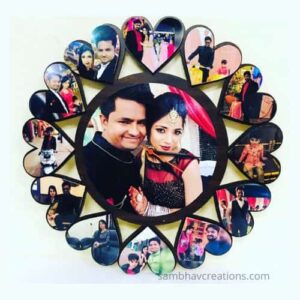 Heart Photo Frame With Clock